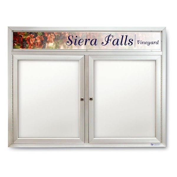 United Visual Products Double Indoor Magnetic Wet/Dry Erase Boa UV8605-BRONZE-BLKPORC - main